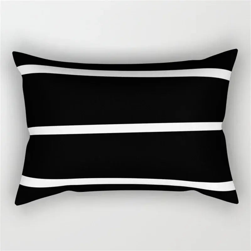 Black and white geometric wave line pillowcase set bedroom decor