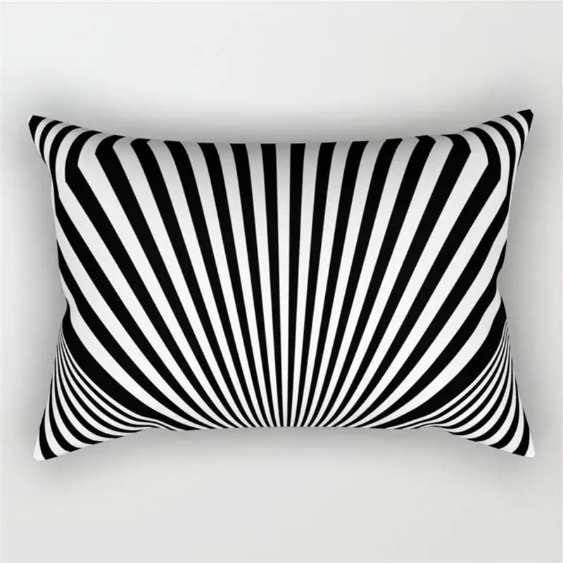 Black and white geometric wave line pillowcase set bedroom decor