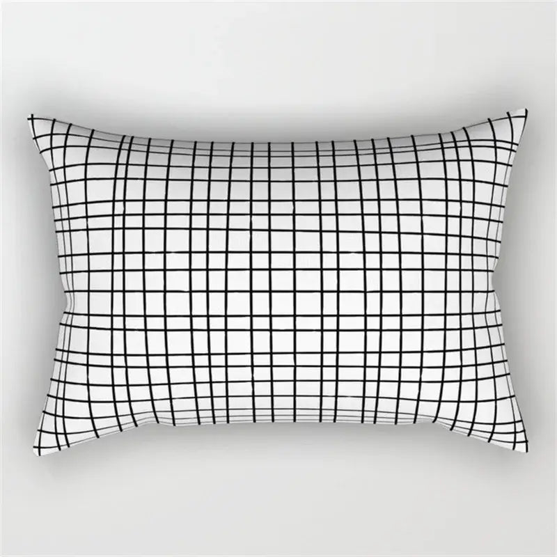 Black and white geometric wave line pillowcase set bedroom decor