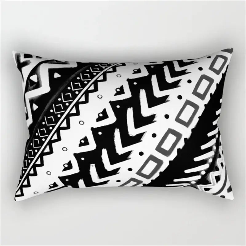 Black and white geometric wave line pillowcase set bedroom decor