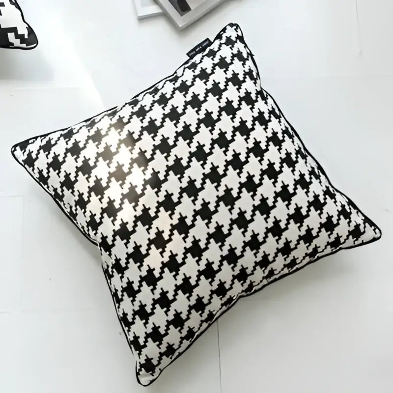 Black and white hounds tooth cushion cover living room throw pillow