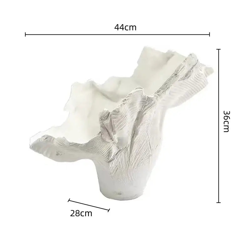 Black and white irregular resin flower vase living room sculpture