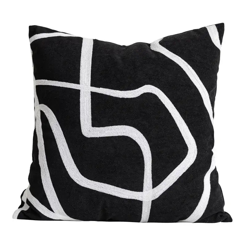 Black and white jungle plant raccoon pillow cover living room decor