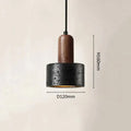 Black and wood concrete pendant light bedroom decor
