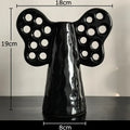 Black angel elephant ceramic vase with artificial flowers living room