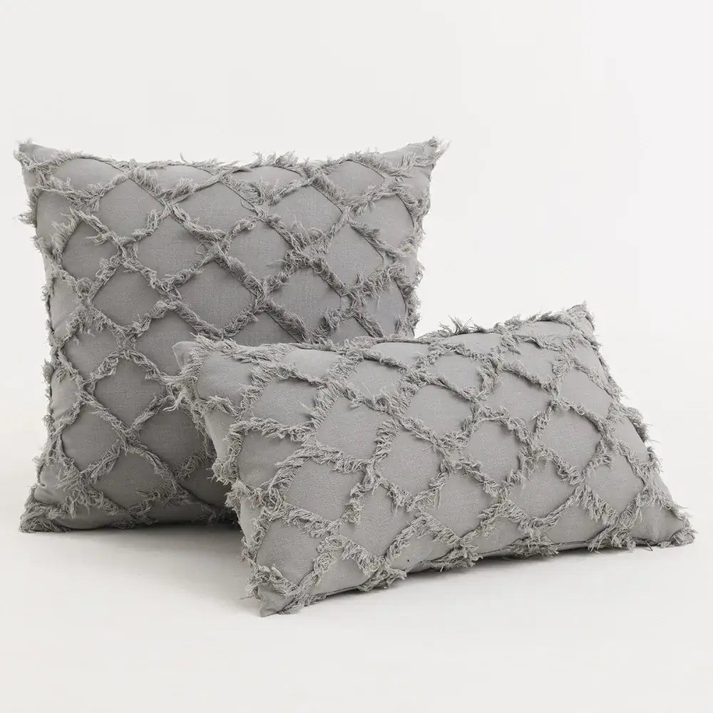 Black boho lumbar pillow cover bedroom textured woven decor