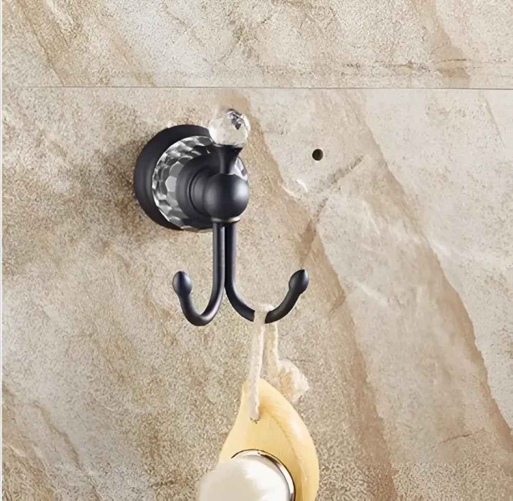 Black brass & crystal bathroom accessories set – bathroom hardware