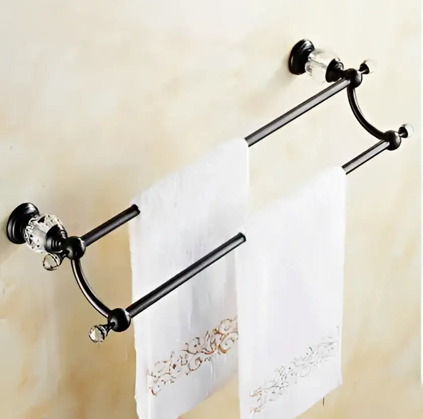 Black brass & crystal bathroom accessories set – bathroom hardware