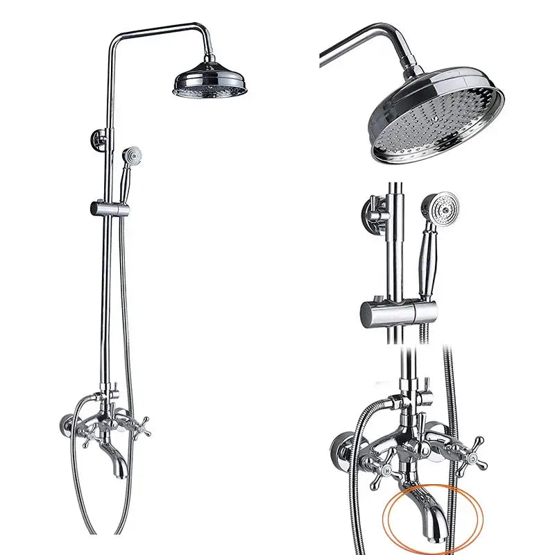 Black bronze rainfall shower mixer tap with handheld spray bathroom