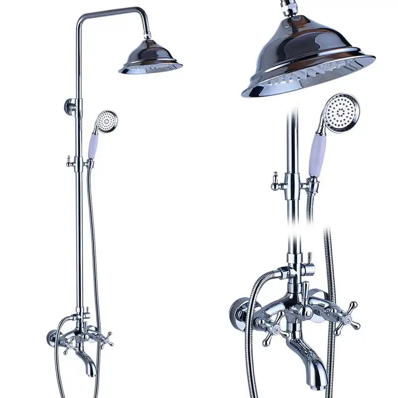 Black bronze rainfall shower mixer tap with handheld spray bathroom