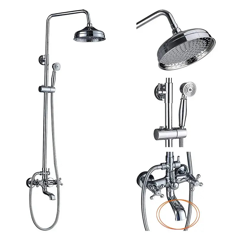 Black bronze rainfall shower mixer tap with handheld spray bathroom