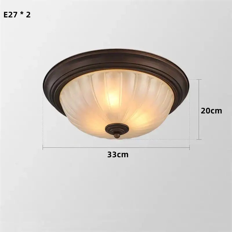 Black bronze ribbed glass ceiling light for kitchen and bedroom
