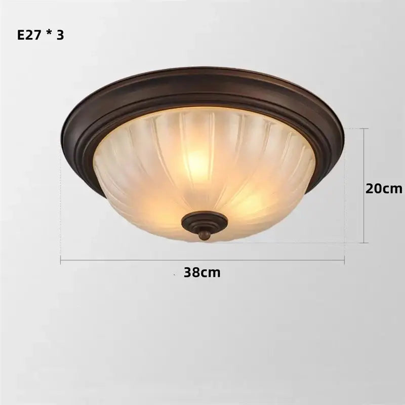 Black bronze ribbed glass ceiling light for kitchen and bedroom