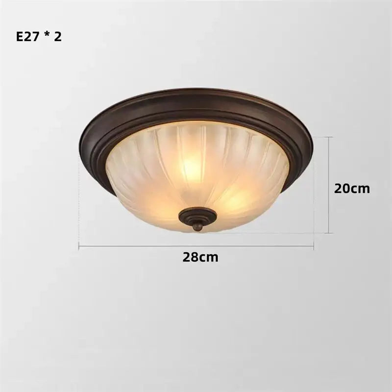 Black bronze ribbed glass ceiling light for kitchen and bedroom