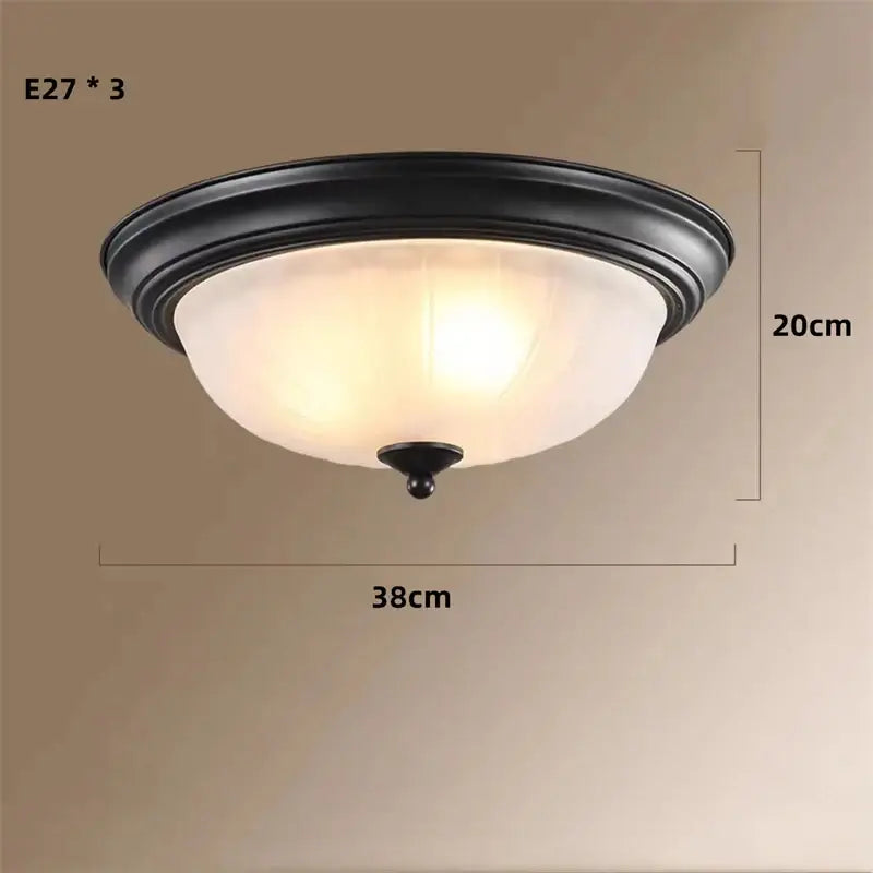Black bronze ribbed glass ceiling light for kitchen and bedroom