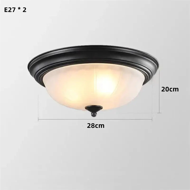 Black bronze ribbed glass ceiling light for kitchen and bedroom