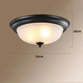 Black bronze ribbed glass ceiling light for kitchen and bedroom