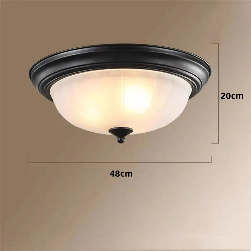 Black bronze ribbed glass ceiling light for kitchen and bedroom