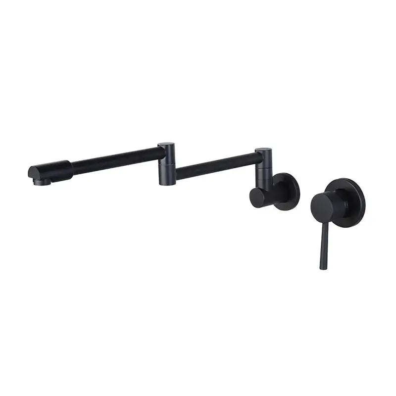 Black brushed gold kitchen pot filler wall mounted dual handle tap