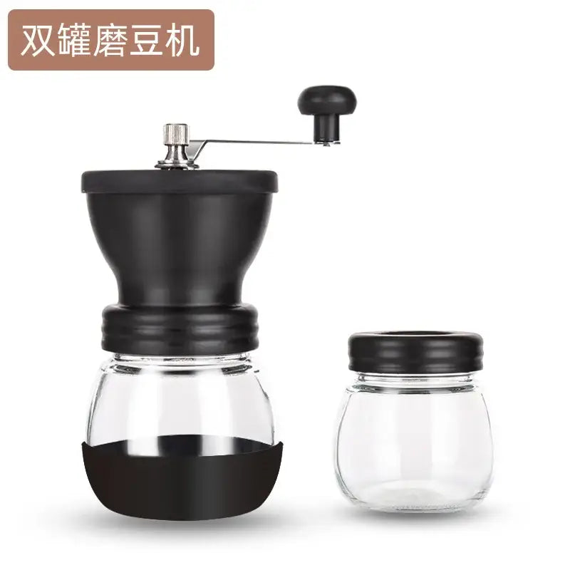 Black ceramic hand rocking coffee grinder kitchen manual mill