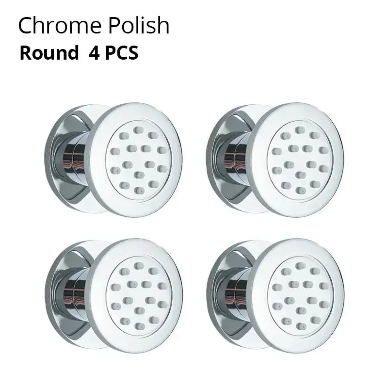 Black chrome & brushed nickel brass body round shower spa jets bathroom