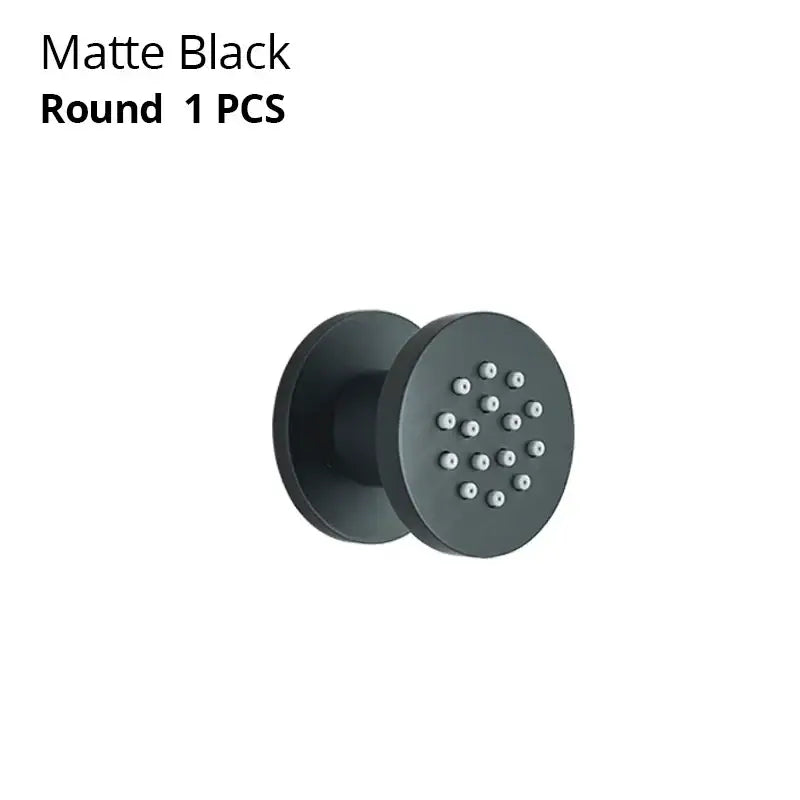 Black chrome & brushed nickel brass body round shower spa jets bathroom