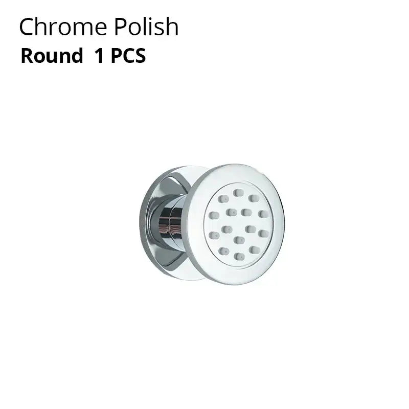 Black chrome & brushed nickel brass body round shower spa jets bathroom