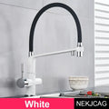 Black & chrome kitchen faucet with pull down sprayer and water filter