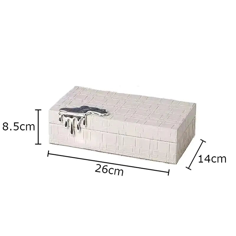 Black crocodile leather jewelry box bedroom silver drip storage case
