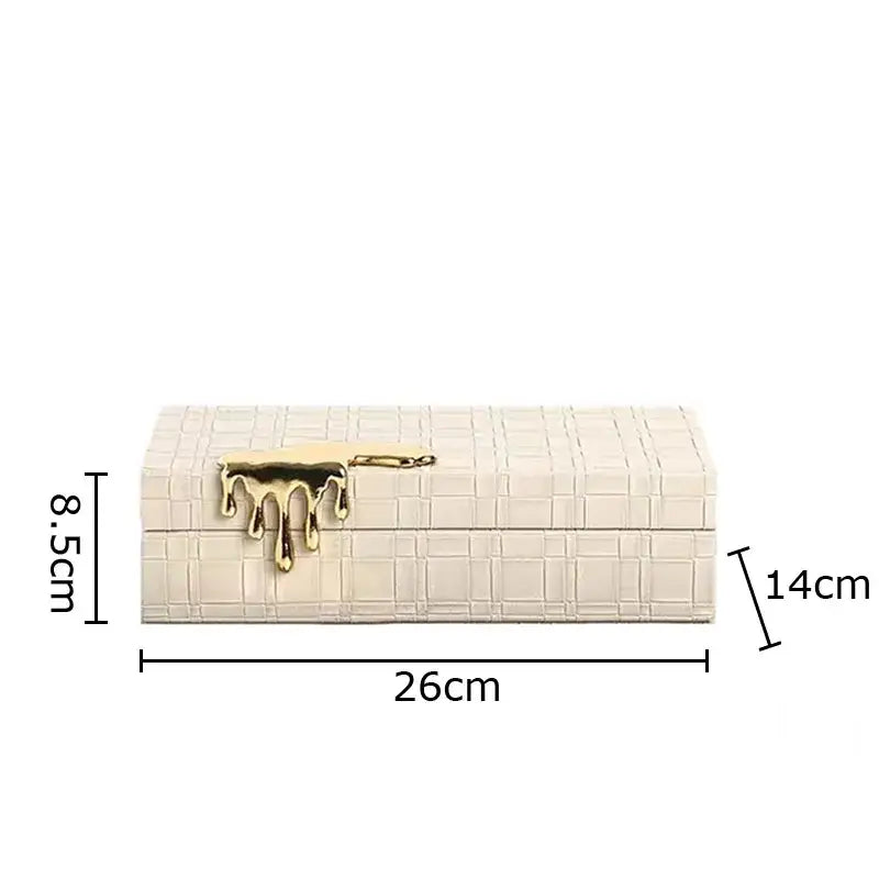 Black crocodile leather jewelry box bedroom silver drip storage case
