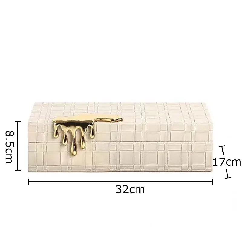 Black crocodile leather jewelry box bedroom silver drip storage case