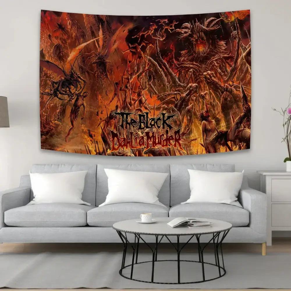 Black dahlia murder metal band tapestry studio wall decor