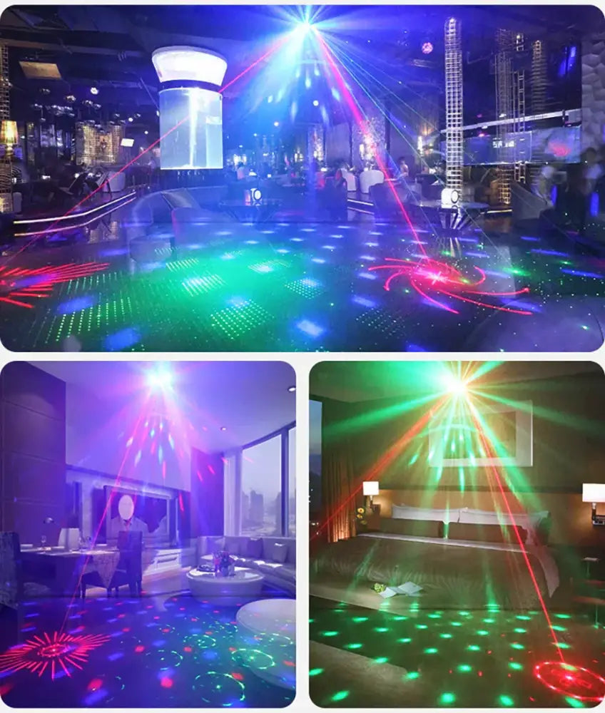 Black disco laser light projector led magic ball living room strobe