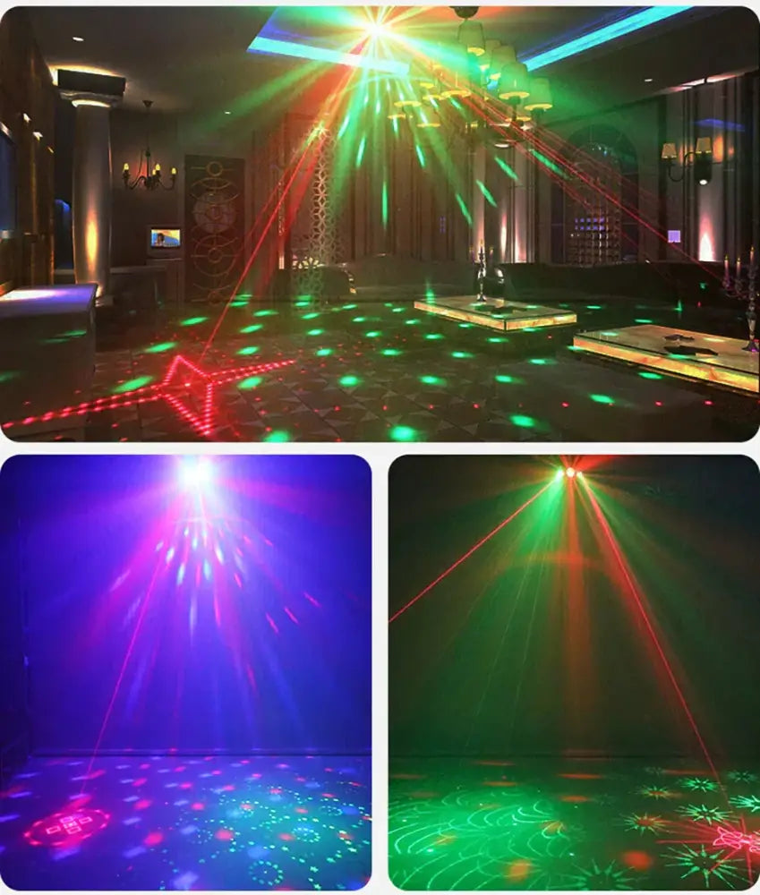 Black disco laser light projector led magic ball living room strobe