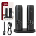 Black electric salt pepper grinder set kitchen usb rechargeable