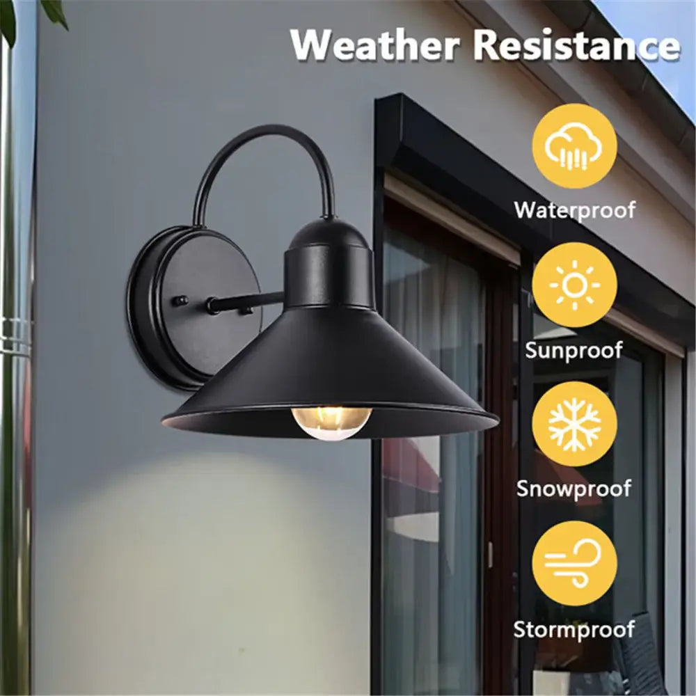 Black farmhouse barn lights outdoor gooseneck sconce for porch