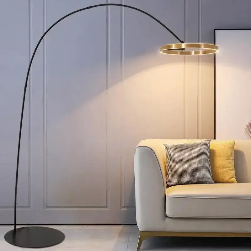 Black & gold arched floor lamp living room decorbites grote dimbare