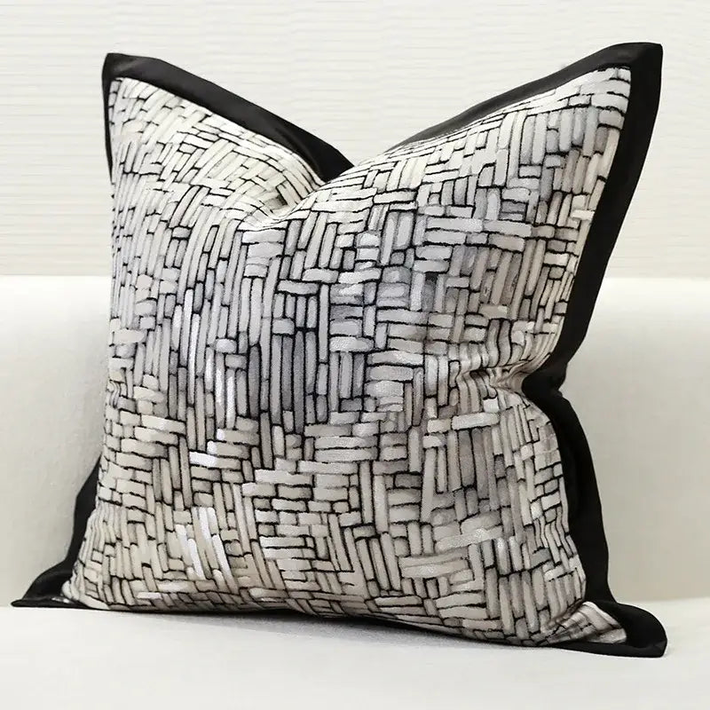 Black & gold leopard embroidery pillow covers living room decor