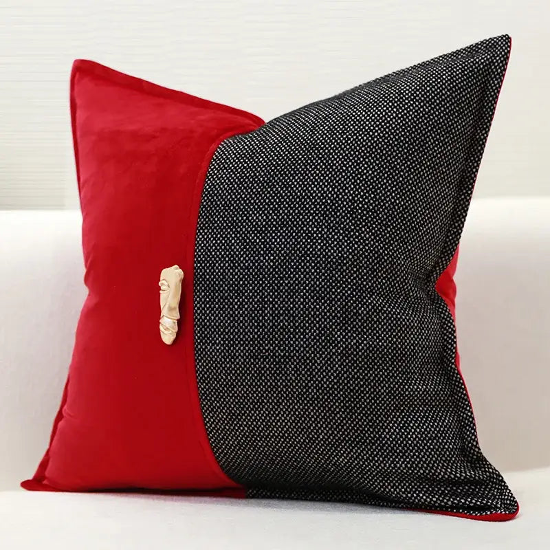 Black & gold leopard embroidery pillow covers living room decor