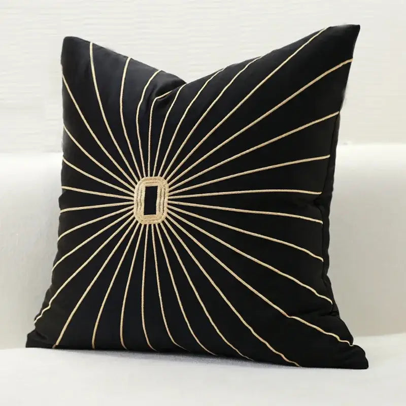 Black & gold leopard embroidery pillow covers living room decor