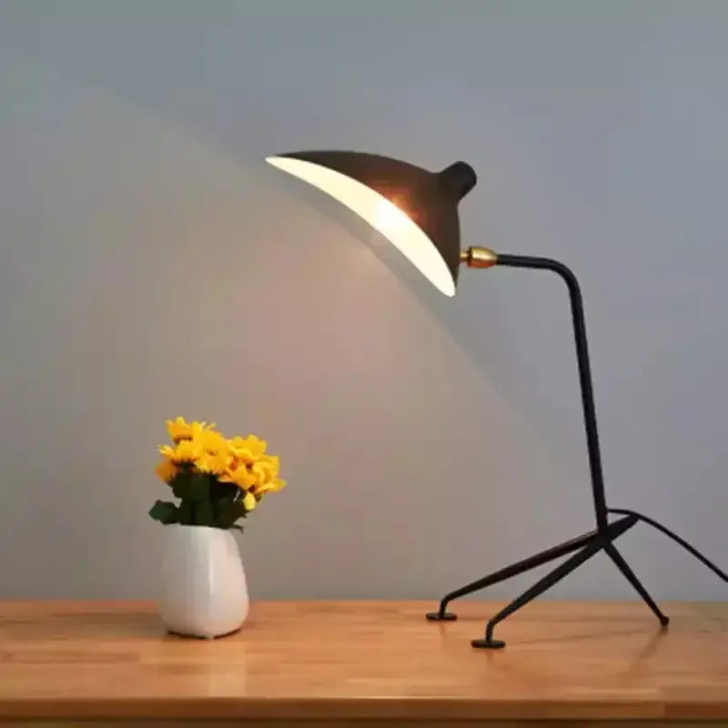 Black metal 3-arm floor lamp for living room with adjustable shades