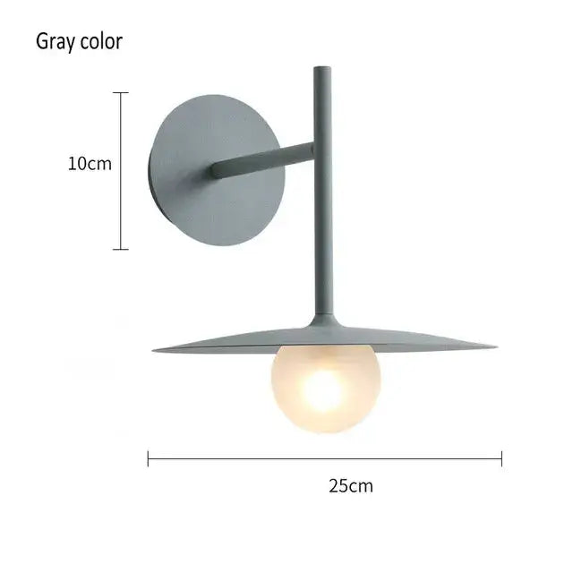 Black minimalist glass ball wall lamp – bedroom sconce