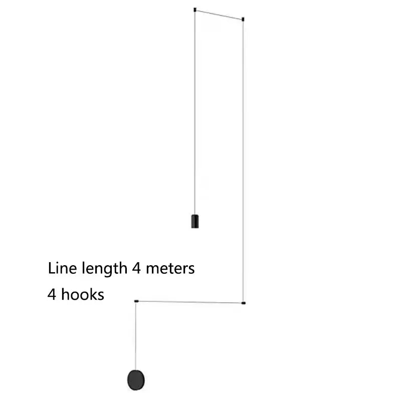 Black minimalist led wall lamp for bedroom and living room