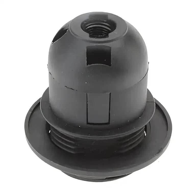 Black plastic and brass e27 socket lamp holder living room base
