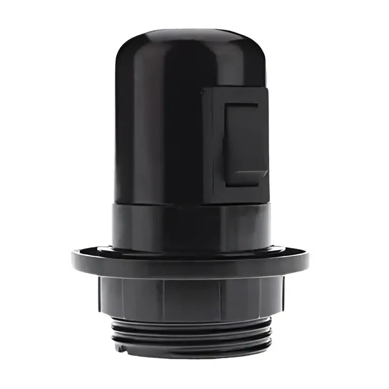 Black plastic e27 socket lamp base with switch for bedroom