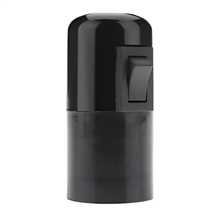 Black plastic e27 socket lamp base with switch for bedroom