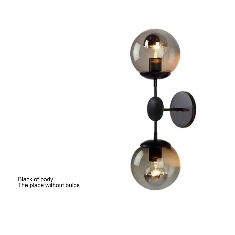 Black postmodern sputnik chandelier dining room glass globe light