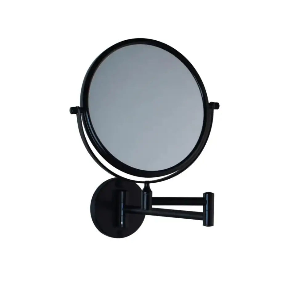 Black round magnifying wall mounted beauty mirror for bedroom