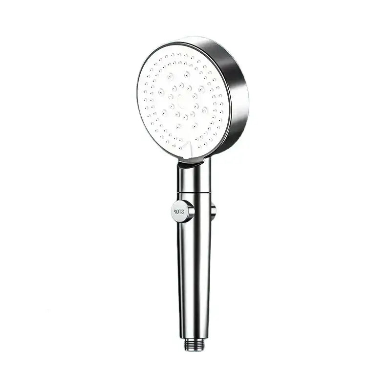 Black round shower head 6 modes high pressure handheld bathroom sprayer