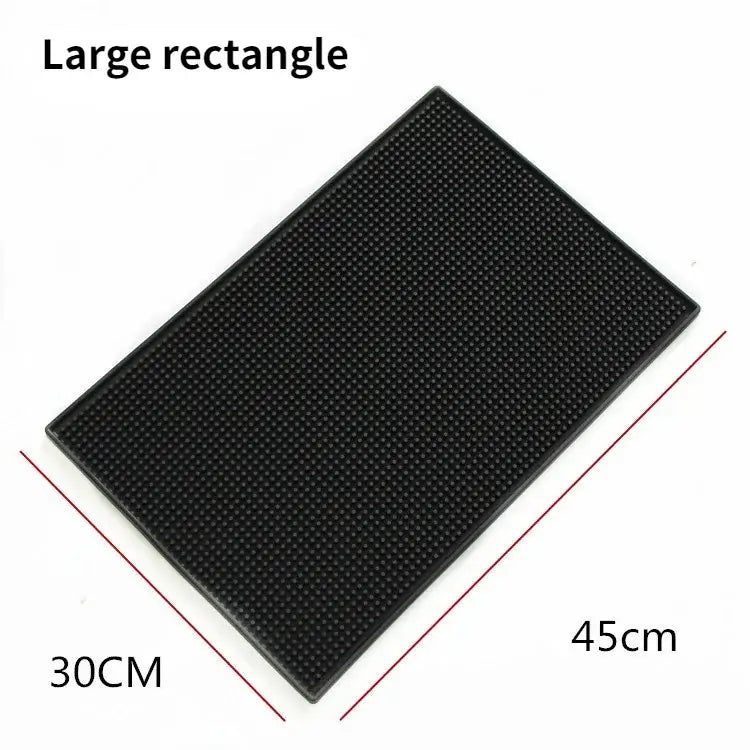 Black rubber raised dot coffee bar cup mats kitchen drain mat